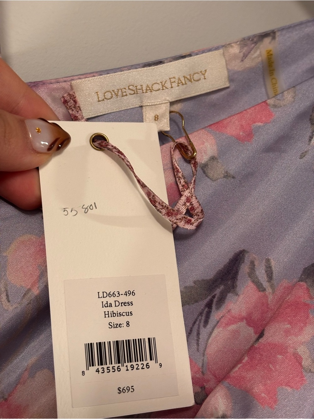 NWT LoveShackFancy Ida Hibiscus Lavender Purple Floral Taffeta Maxi Dress Gown 8 - Picture 14 of 15